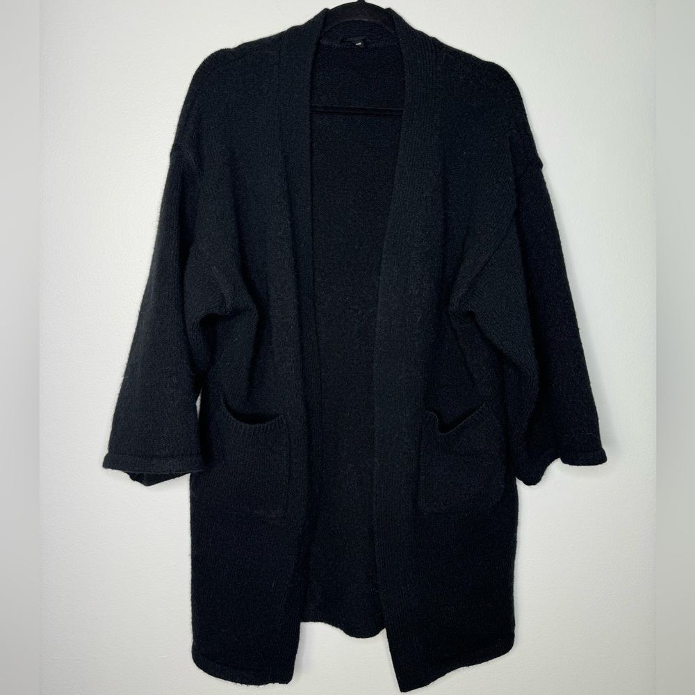 Womance black oversized plush open cardigan size xsmall